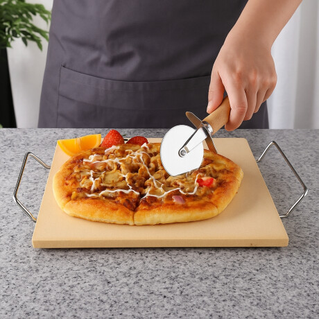 Piedra para Pizza Rectangular con Soporte 38x30 cm Ibili Piedra para Pizza Rectangular con Soporte 38x30 cm Ibili