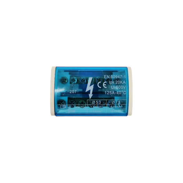 Repartidor 2P-6 125A Entr:1x25mm² Sal:1x25+5x6mm² CE3002