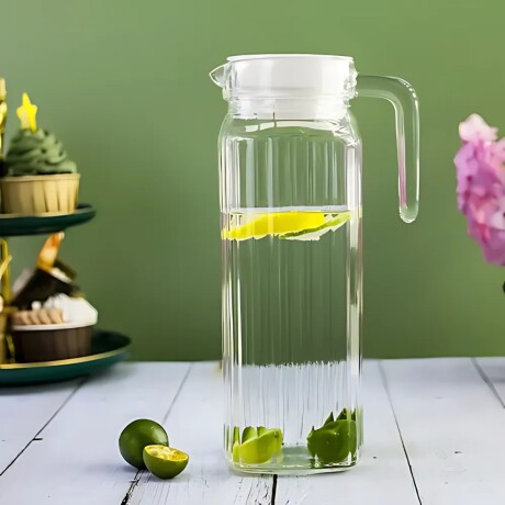 Jarra de vidrio con tapa plástica 1000ml TRANSPARENTE
