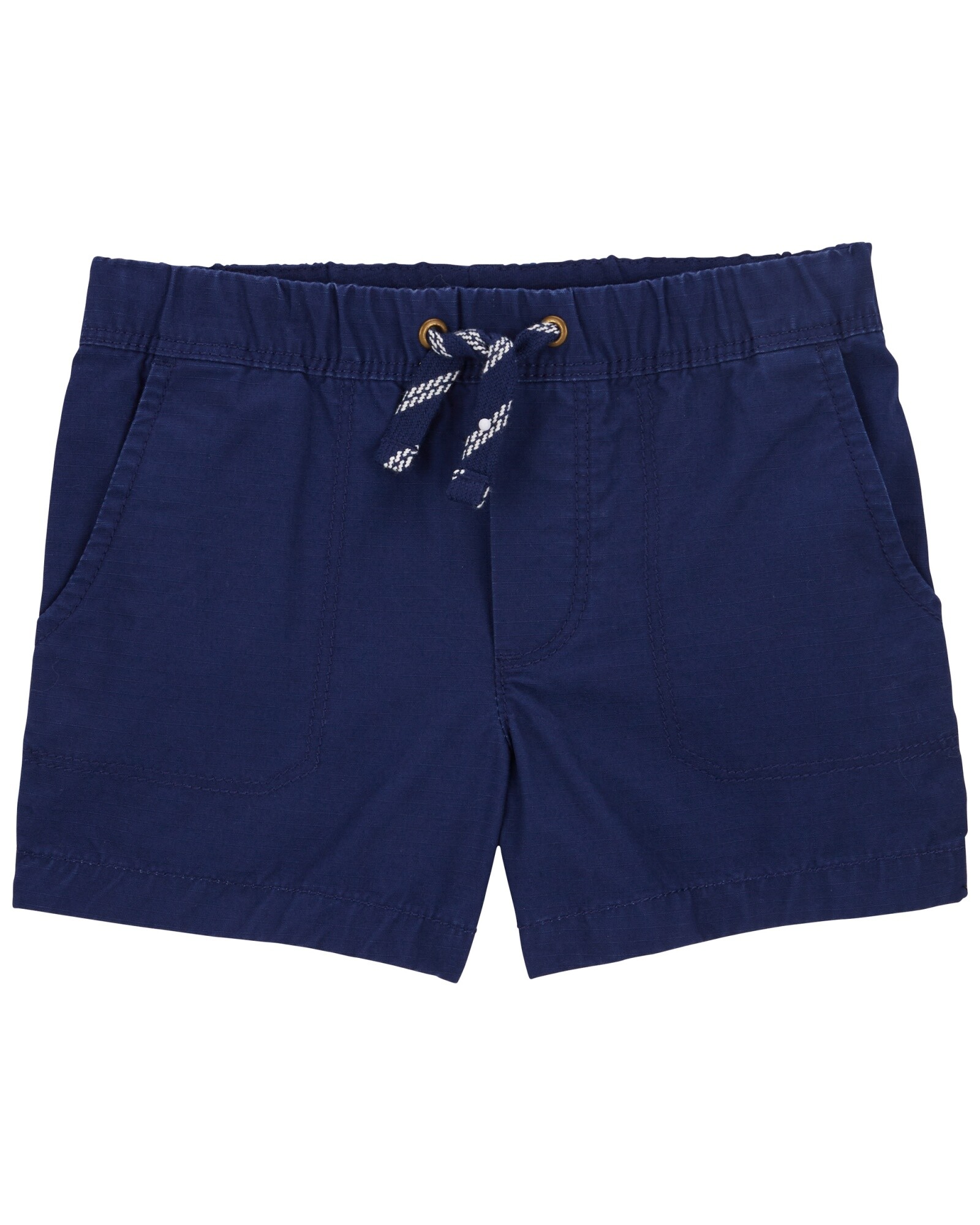 Short de lona con cordón, azul marino Sin color