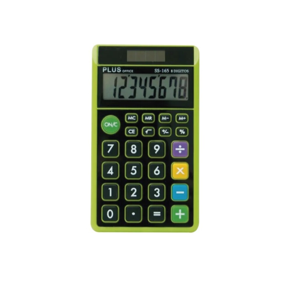 Calculadora Plus Office SS-165 8 Dígitos Verde CALCULADORA PLUS OFFICE SS-165 8 DIGITOS VERDE