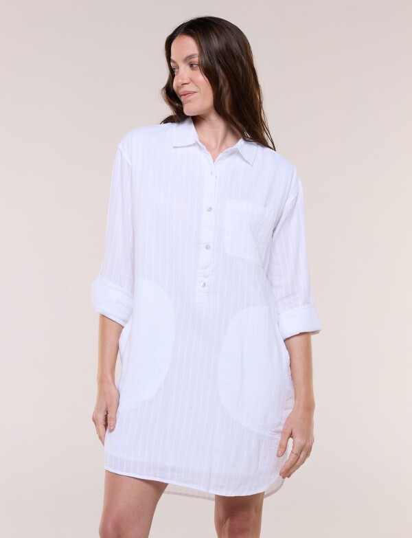 Vestido Cuello Camisa CRUDO