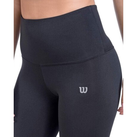 Calza Deportiva 3/4 Wilson para Mujer con Cintura Alta Negra Negro