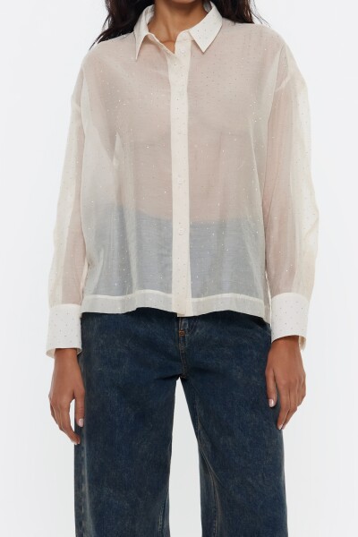 CAMISA BOXY PIEDRAS Beige