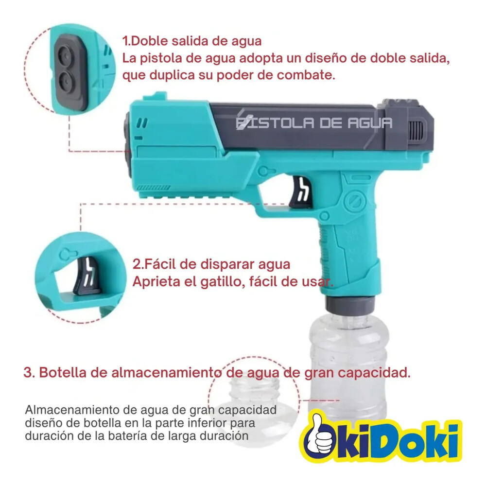 Pistola De Agua Eléctrica Azul