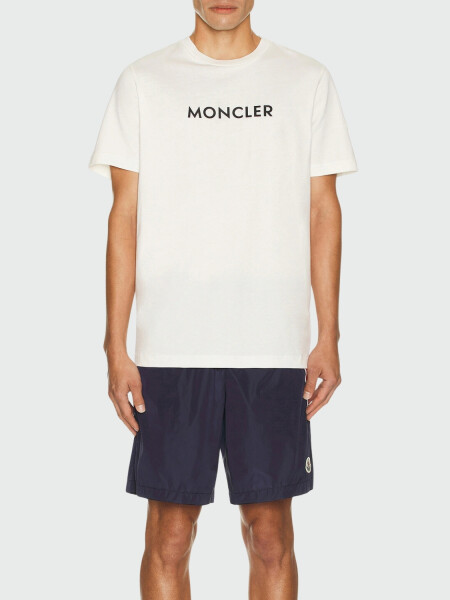 Moncler - Remera de algodón con logo Blanco