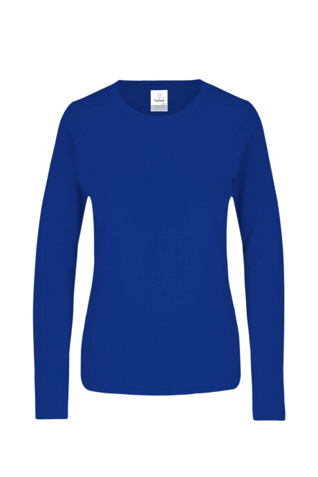 Camiseta a la base dry fit manga larga dama Azul Royal