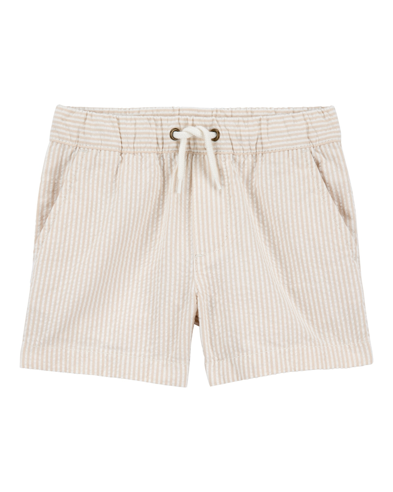 Short deportivo de algodón, diseño a rayas Sin color