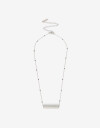 Collares Cortos Metal Collar Corto De Acero Con Dijes Cúbicos - Plateado