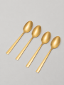 Cuchara Asher De Postre Set 4 Un. Dorado Brillante Color Unico