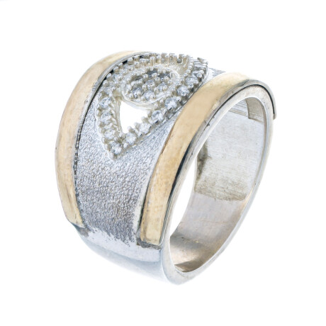 Anillo de plata 925, Double y circonias Anillo de plata 925, Double y circonias