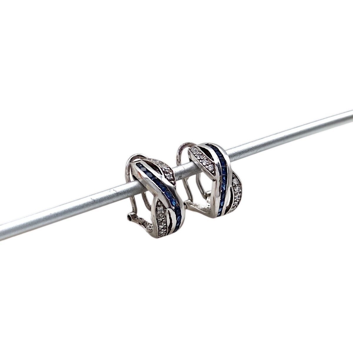 Caravanas Infinito con piedra-Plata 925-Piedra Zirconia-CA3010 - conpiedra 