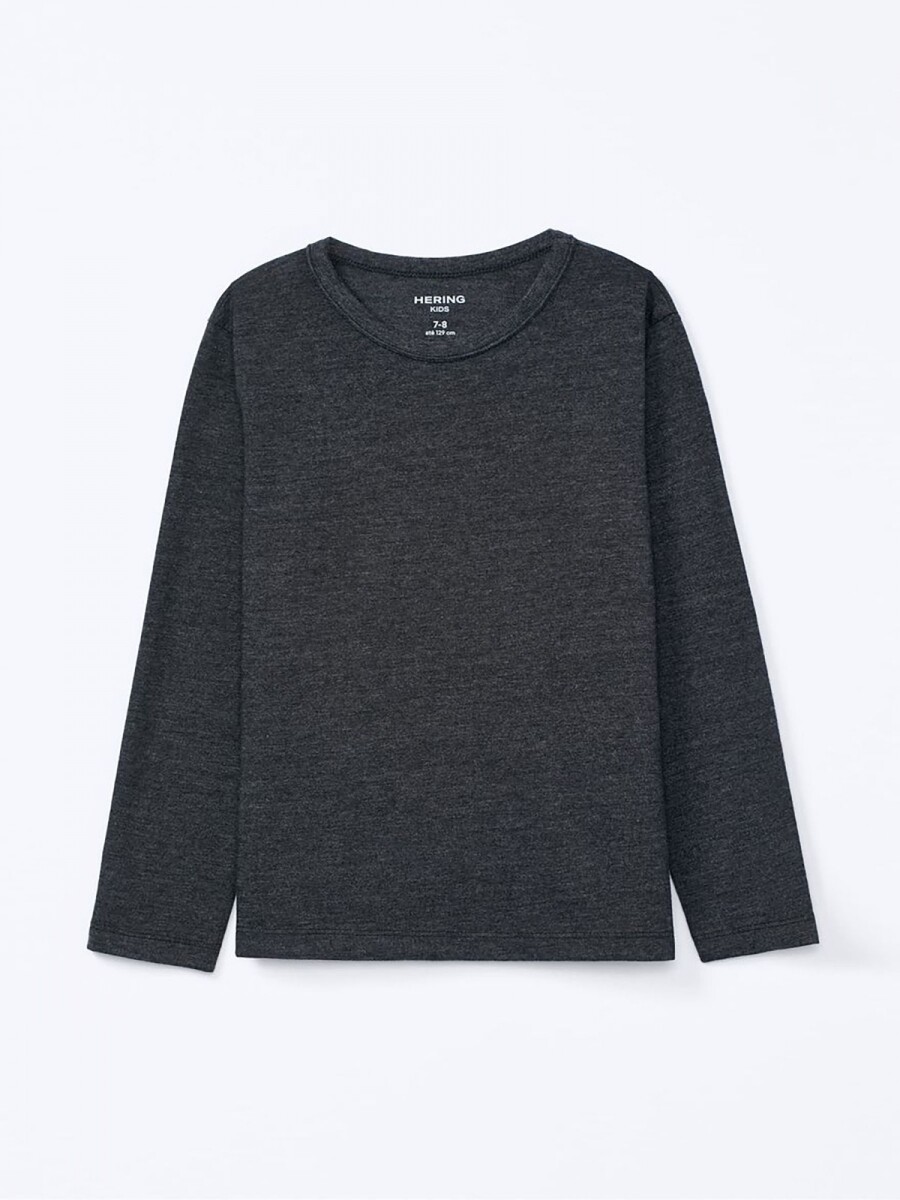 CAMISETA BÁSICA UNISSEX INFANTIL MANGA LARGA - GRIS 