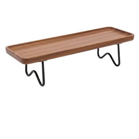 BANDEJA MADERA C/SOPORTE METAL 45X12CM Unica