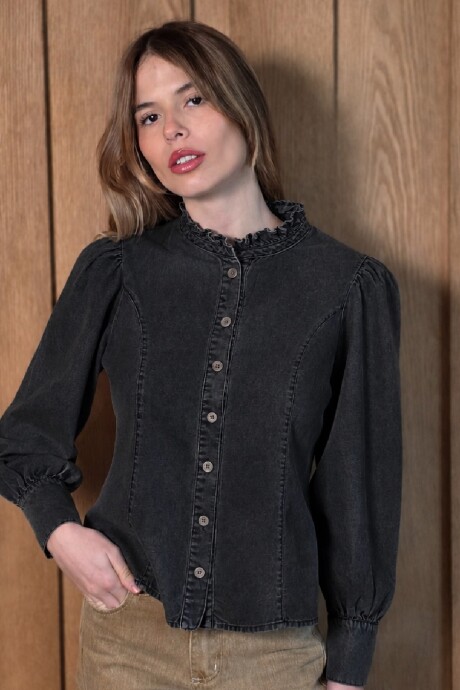 Camisa Mecha Denim Negro