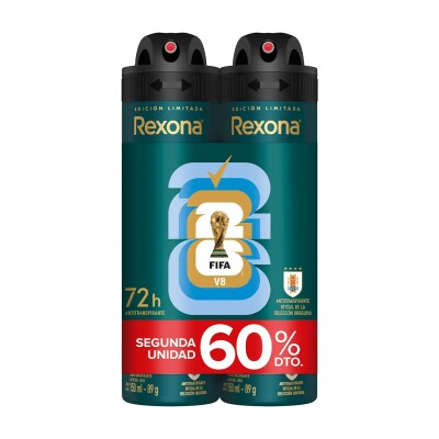 Desodorante Aerosol Rexona V8 Fifauy 150 Ml. 2 Unidades Desodorante Aerosol Rexona V8 Fifauy 150 Ml. 2 Unidades