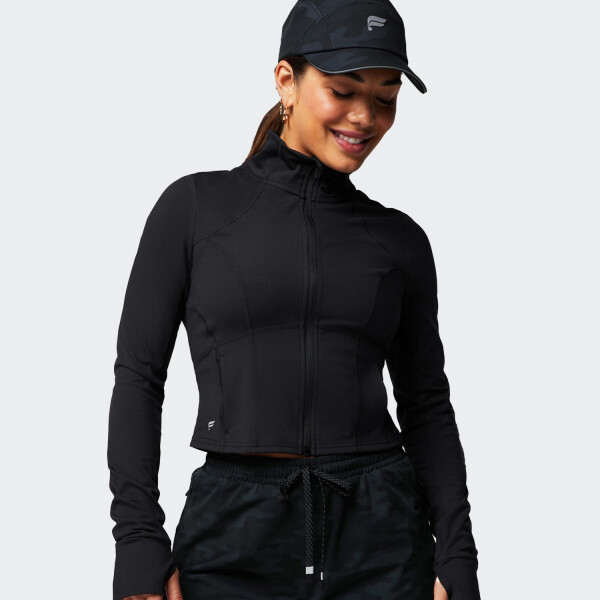 Campera Fabletics Perfect Storm Cropped Negro