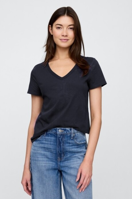 Remera Cuello V Mujer Navy Uniform