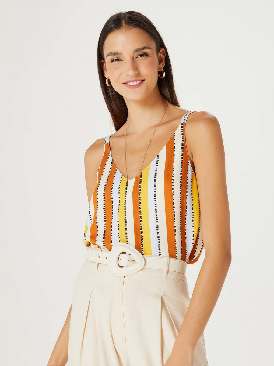 MUSCULOSA ESTAMPADA DE BRETEL FINO - MULTICOLOR 