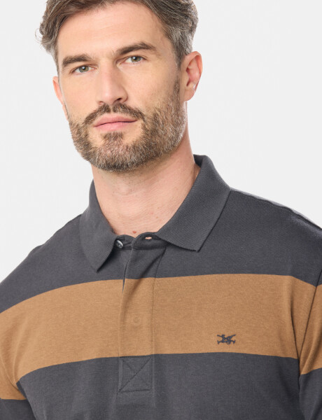 POLO JERSEY RAYADA Gris