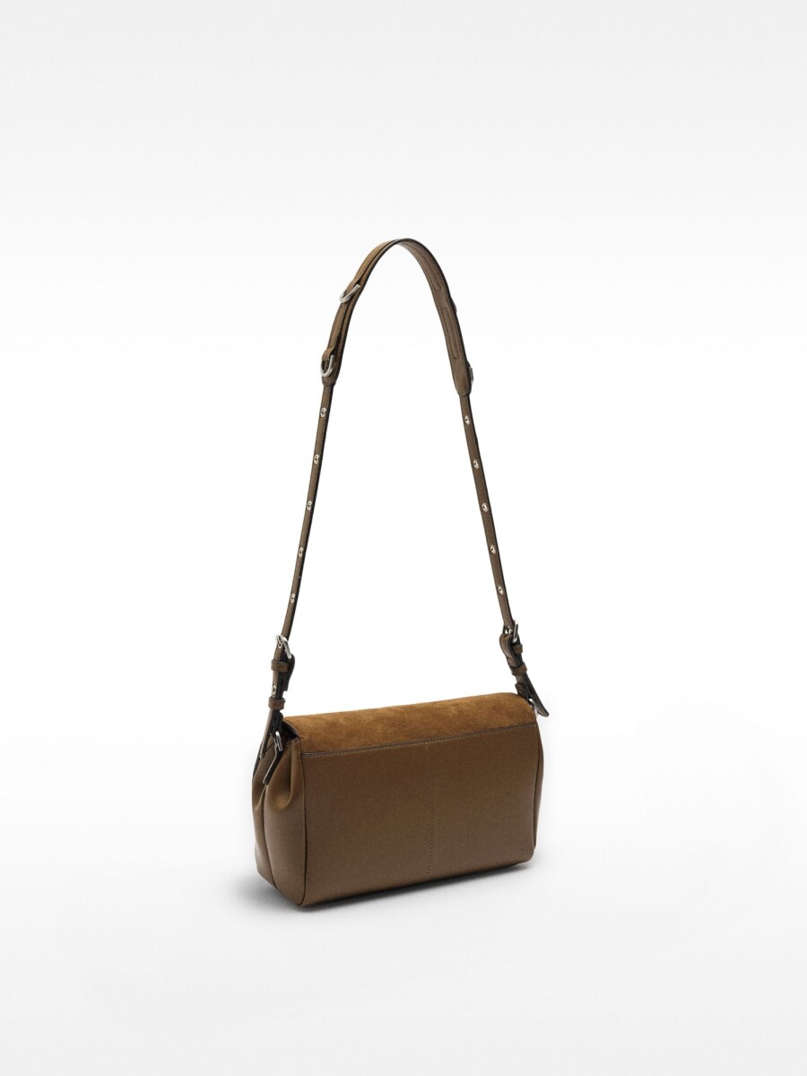 Bolso Bandolera Con Solapa camel