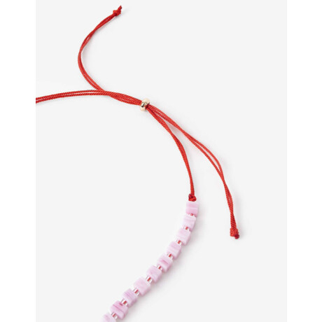 Collar Largo Cubitos Glass Rosa Claro