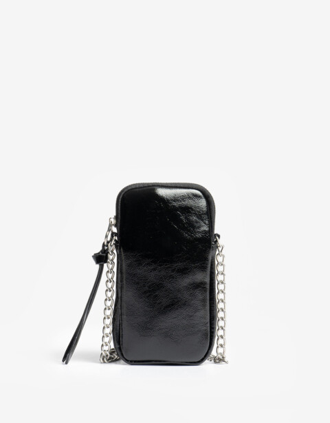 Marro chica varios Portacelular Efecto Charol - Negro
