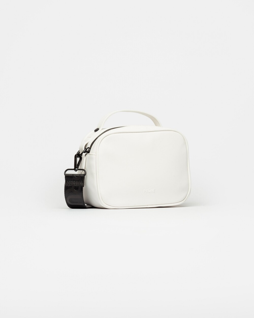 Mini Bag Rubber En Efecto Cuero Blanco