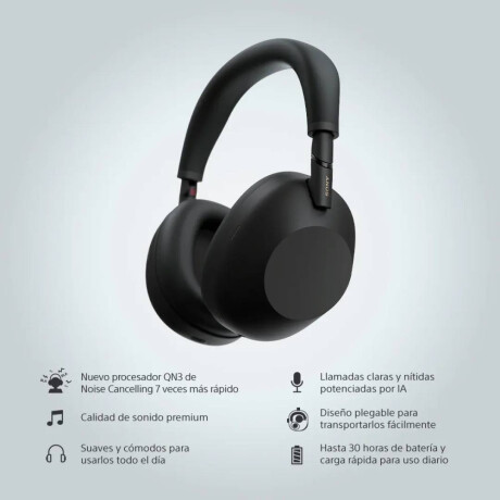 Auricular Sony Vincha BT Noise Canceling WH1000XM6 Negro