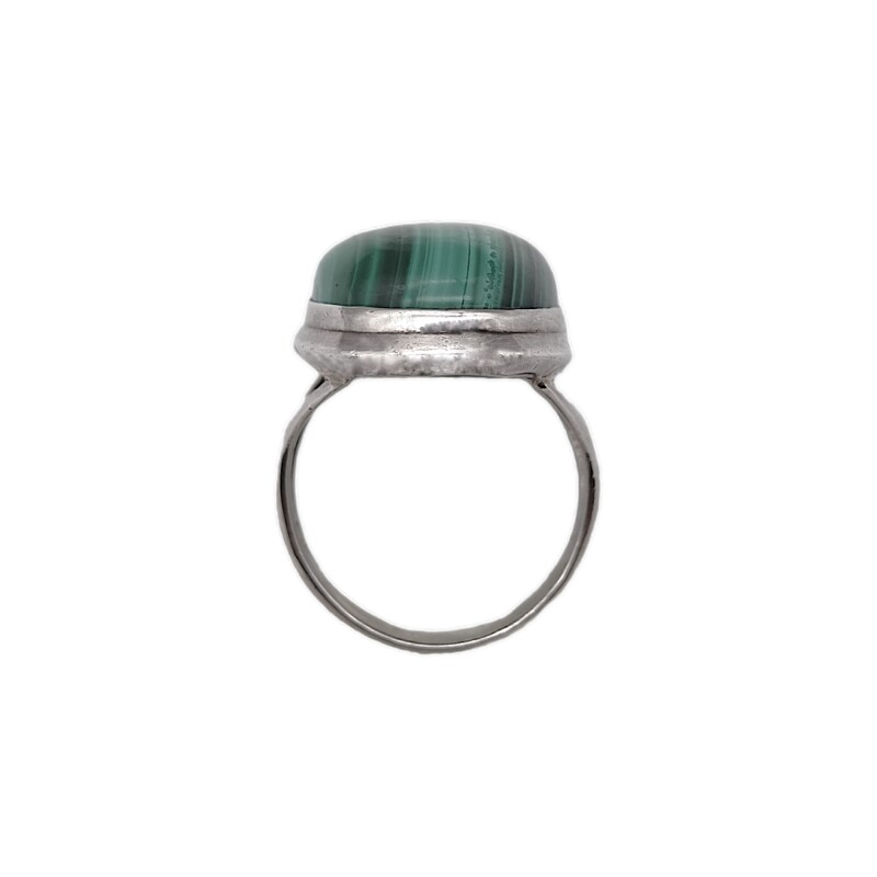 Anillo Oval-Plata 925-Piedra Malaquita-AN3278 conpiedra