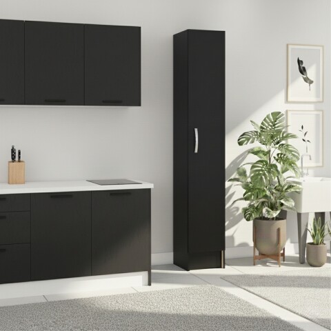 Multiuso Panelero 1 puerta 4 estantes interior natural 30 x 32 x 168 cm - Negro Multiuso Panelero 1 puerta 4 estantes interior natural 30 x 32 x 168 cm - Negro