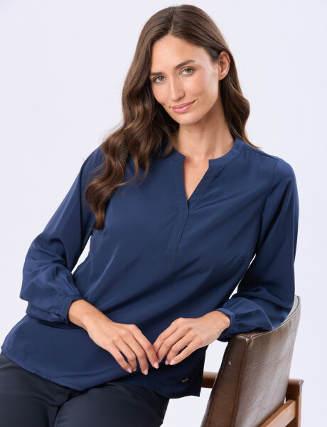 BLUSA CUELLO MAO Azul