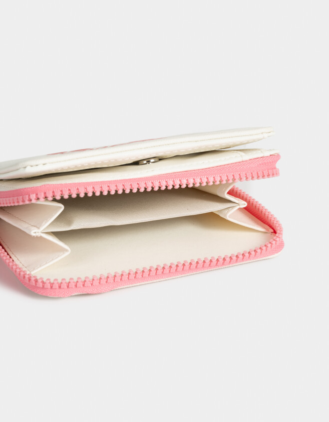 Billetera Billetera Cuerina Estampada - Blanco Crudo