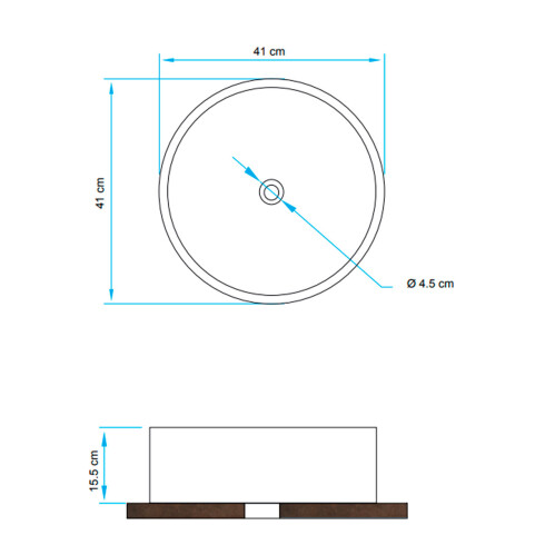 DIAM 41 X15 DE APOYO BLANCA LINEA ALBA MATERIAL LOZA 000