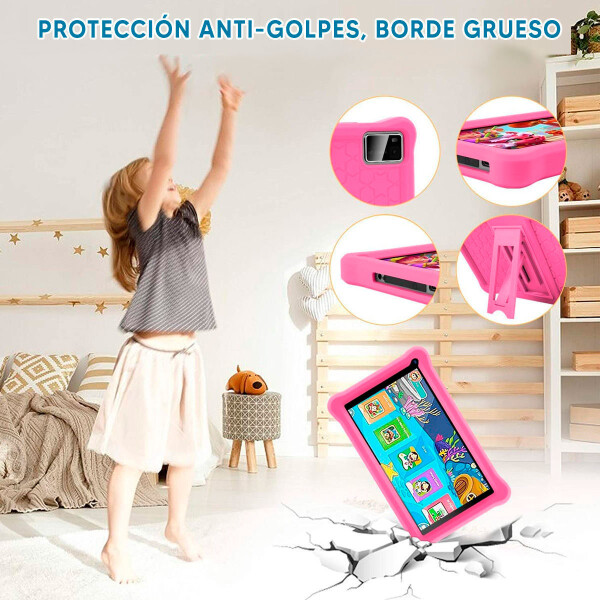 Tablet 7" Infantil Intouch 3/32 Gb Con Apps Y Juegos ROSADO