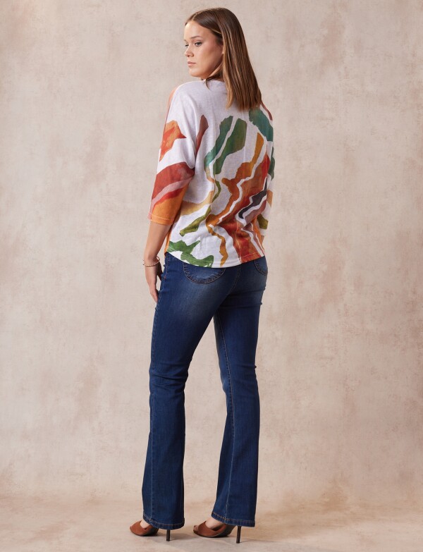 Buzo Print MULTI/ANARANJADO