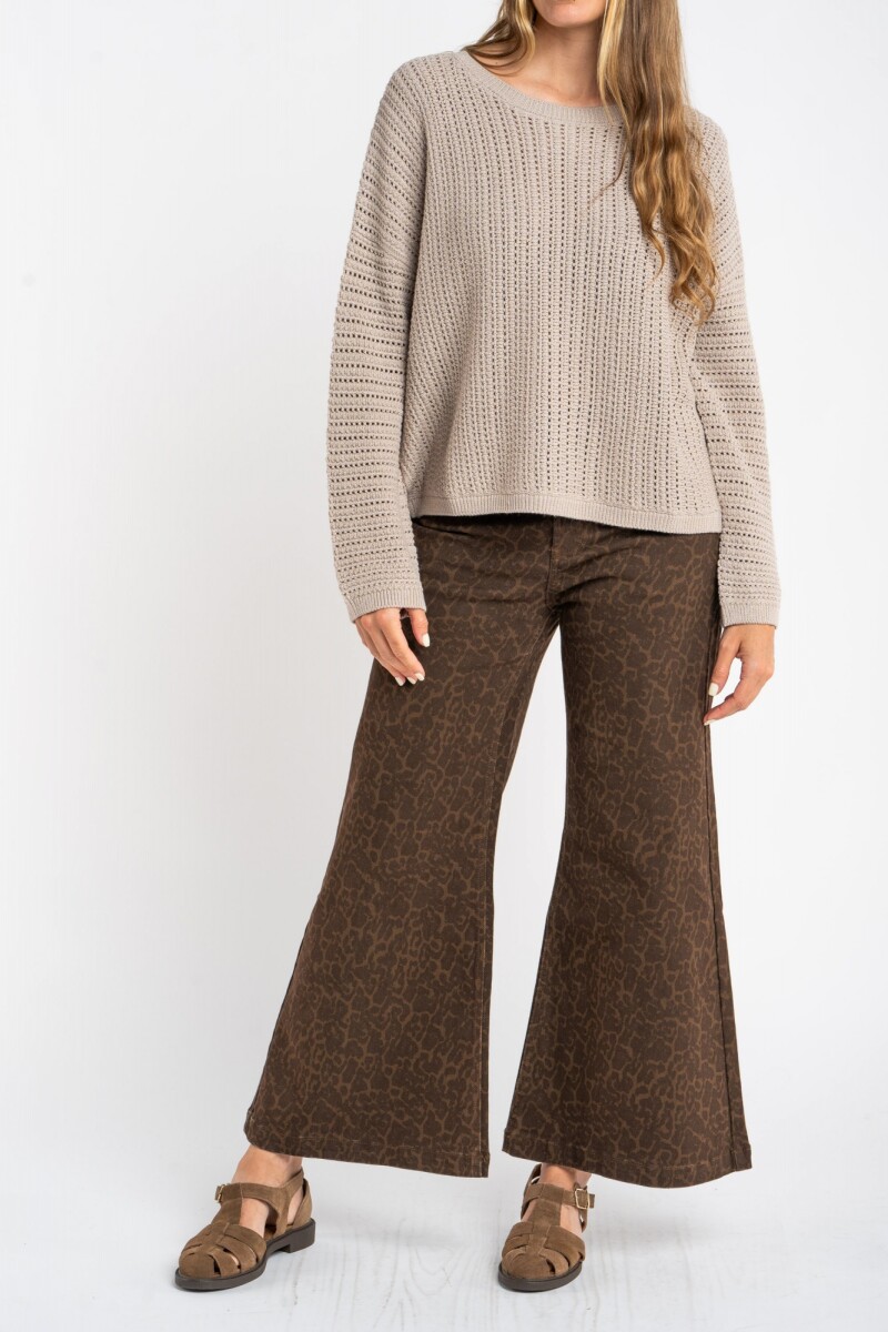 Sweater Texturado Lurex Gris