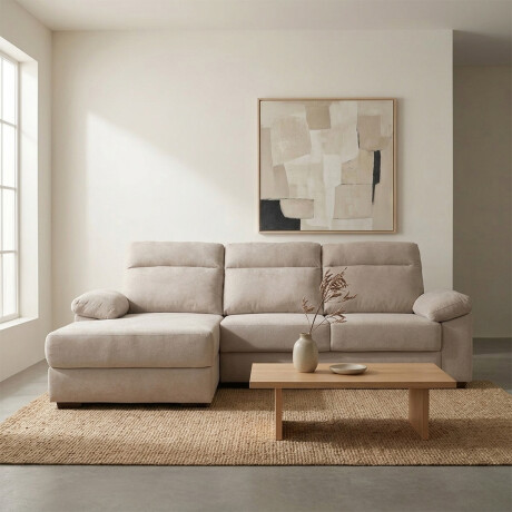 Rinconera Owen - Tela Microfibra - Chaise izquierdo 12072 (Beige)