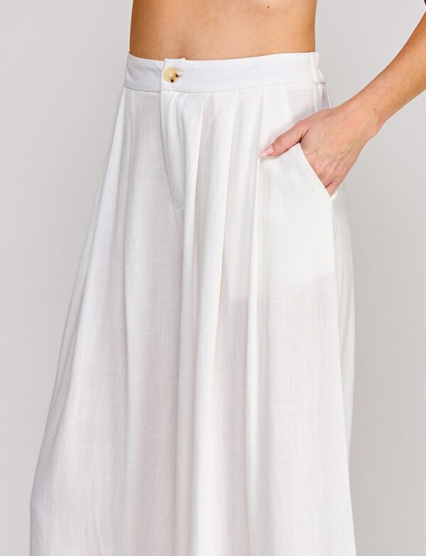 Pantalon Crop Lino CRUDO