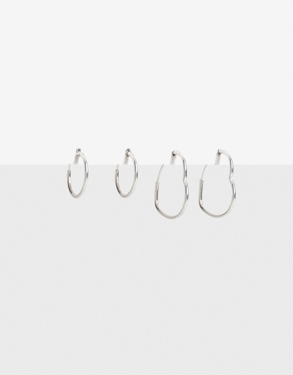 Set De Aros Argolla Plata 925 