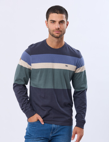 REMERA RAYADA Azul