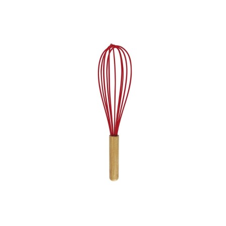 BATIDOR DE SILICONA Y BAMBU MOR ROJO