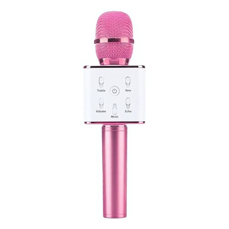 Micrófono Karaoke bluetooth inalámbrico parlante USB Rosado