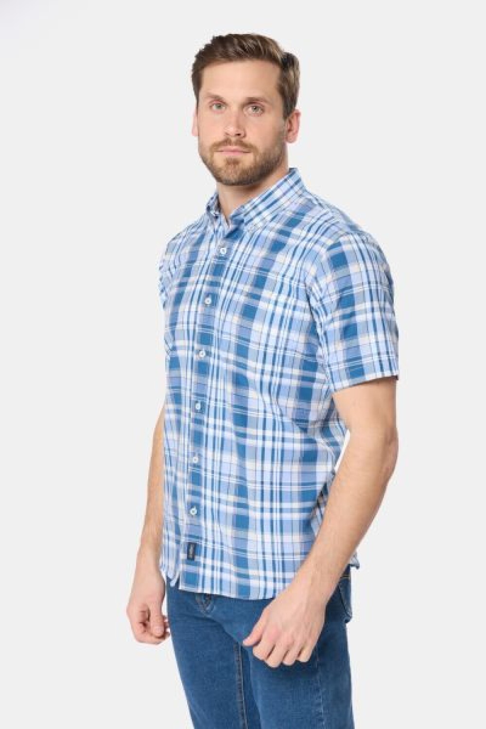 CAMISA SPORT A CUADROS Azul