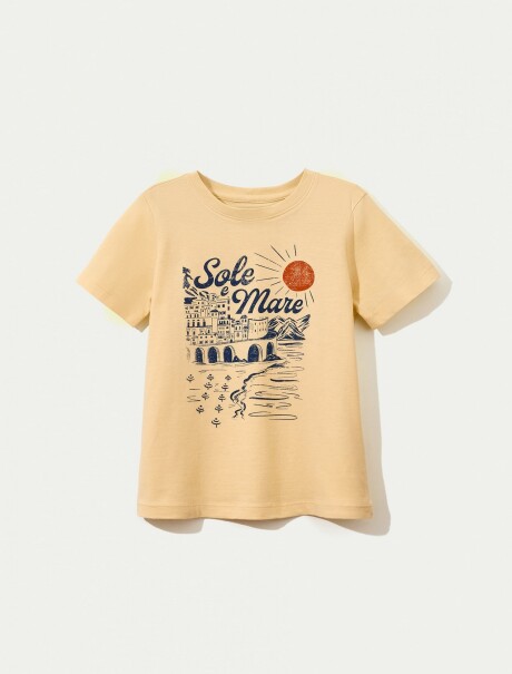 CAMISETA BÁSICA INFANTIL CON ESTAMPA AMARILLO