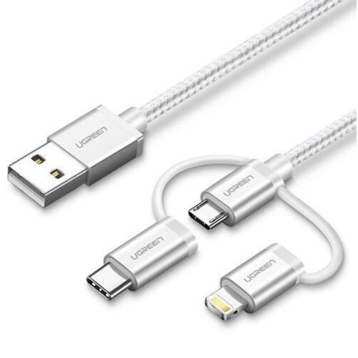 Cable UGREEN Usb Tipo C / Lightning / MicroUsb 3 EN 1 