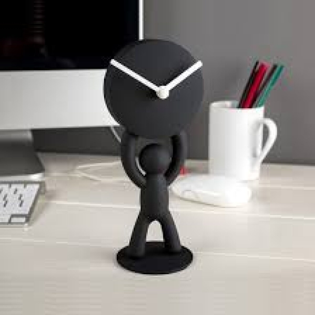 Reloj de Mesa Buddy Decorativo Moderno con Base de Acero 