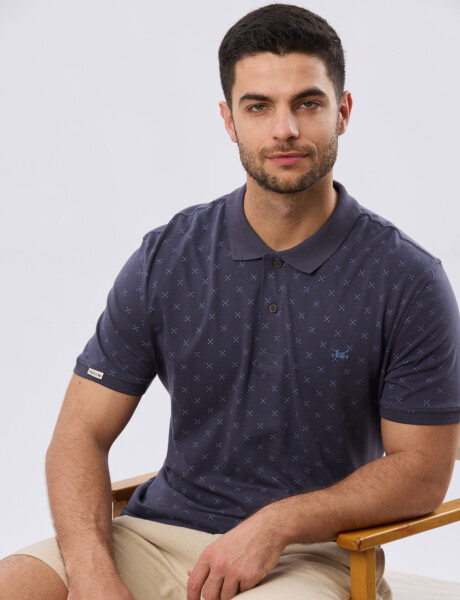 REMERA POLO ESTAMPADA JERSEY Azul