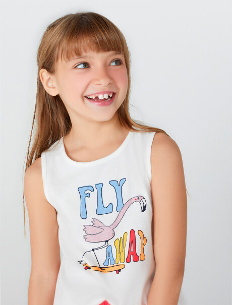 CONJUNTO DE NIÑA CON ESTAMPA BLANCO