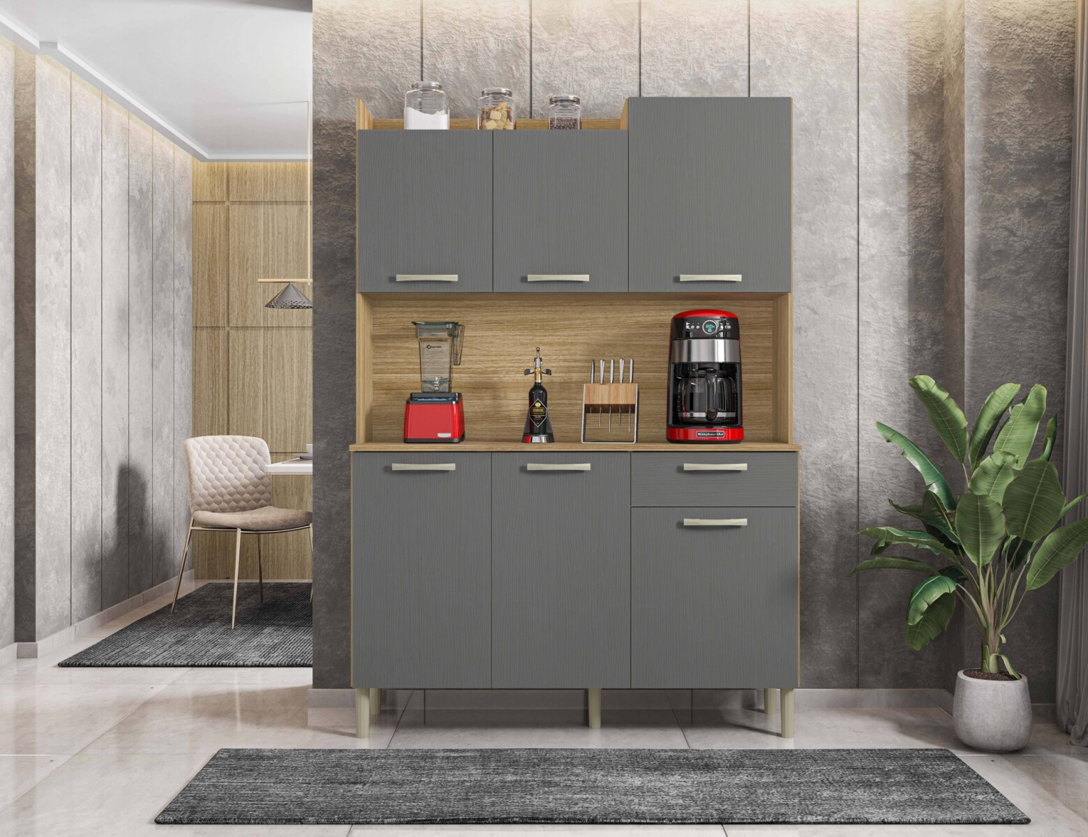 PARANA- KIT COCINA GENOVA FREIJO/GRIS 2479-8977 